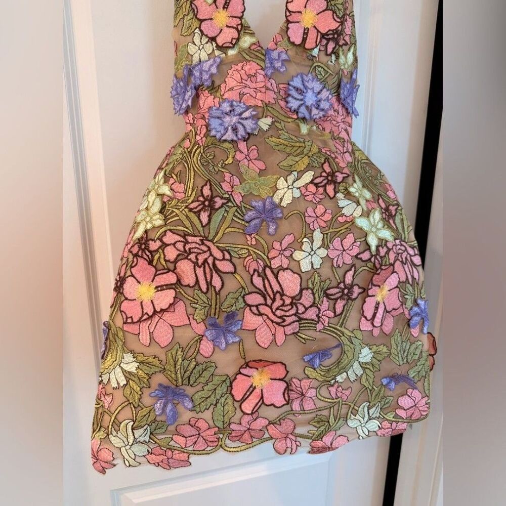 NEW BRONX AND BANCO Iris Floral Aria Pink Purple Multi Mini Dress - Picture 8 of 12